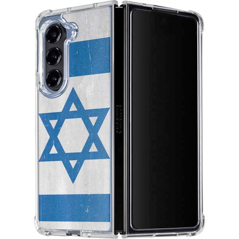Israel Flag Distressed Galaxy Z Fold5 5G Clear Case